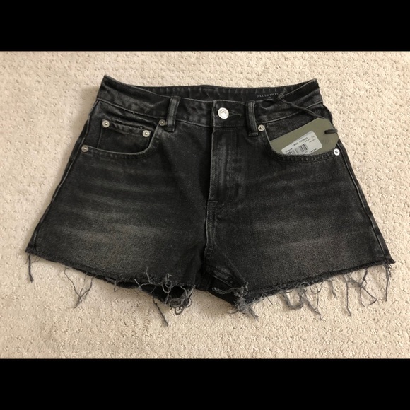 Brand new allsaints jean shorts black size 25 - Picture 1 of 3
